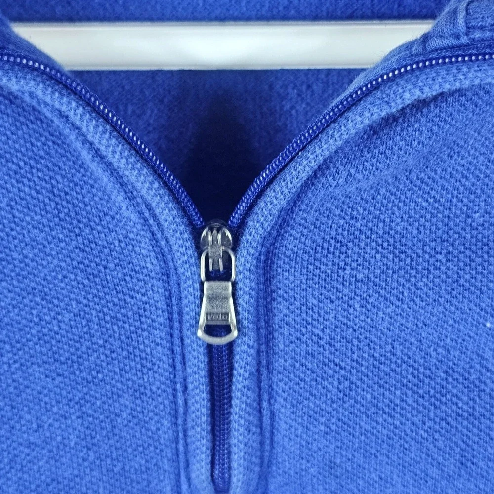 Vintage Polo Ralph Lauren Mens Medium 1/4 Zip Pullover Sweater Blue Pocket